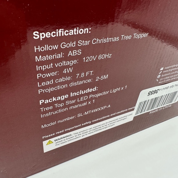 Christmas Tree Topper Lighted LED Star Snowflake Projector Rotating Lamp - Picture 5 of 8